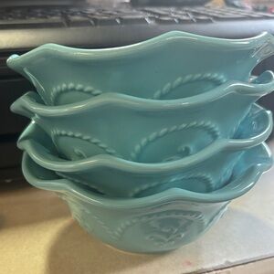 Preowned Marbella Aqua Small Bowls -Set of 4